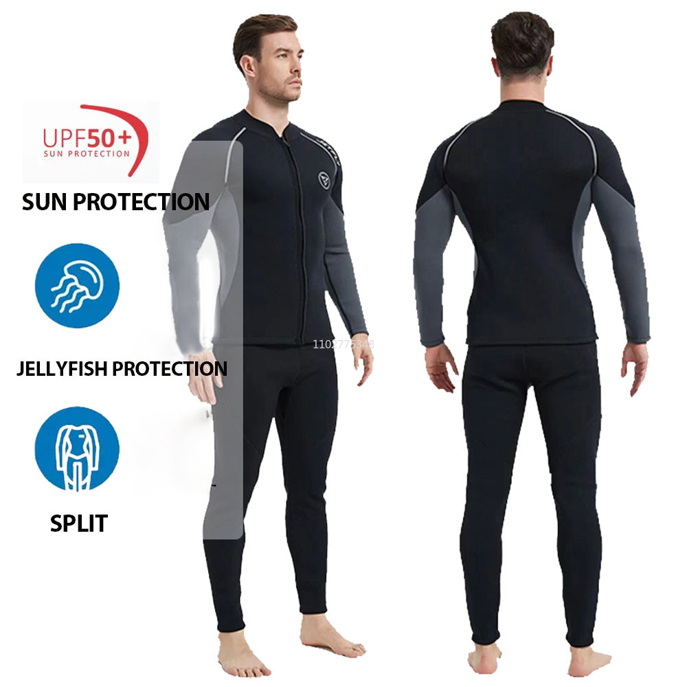 ネオプレンウェットスーツ男性ジャケットパンツフロントジッパー - Wetsuit 3Mm Neoprene のレビューと価格
