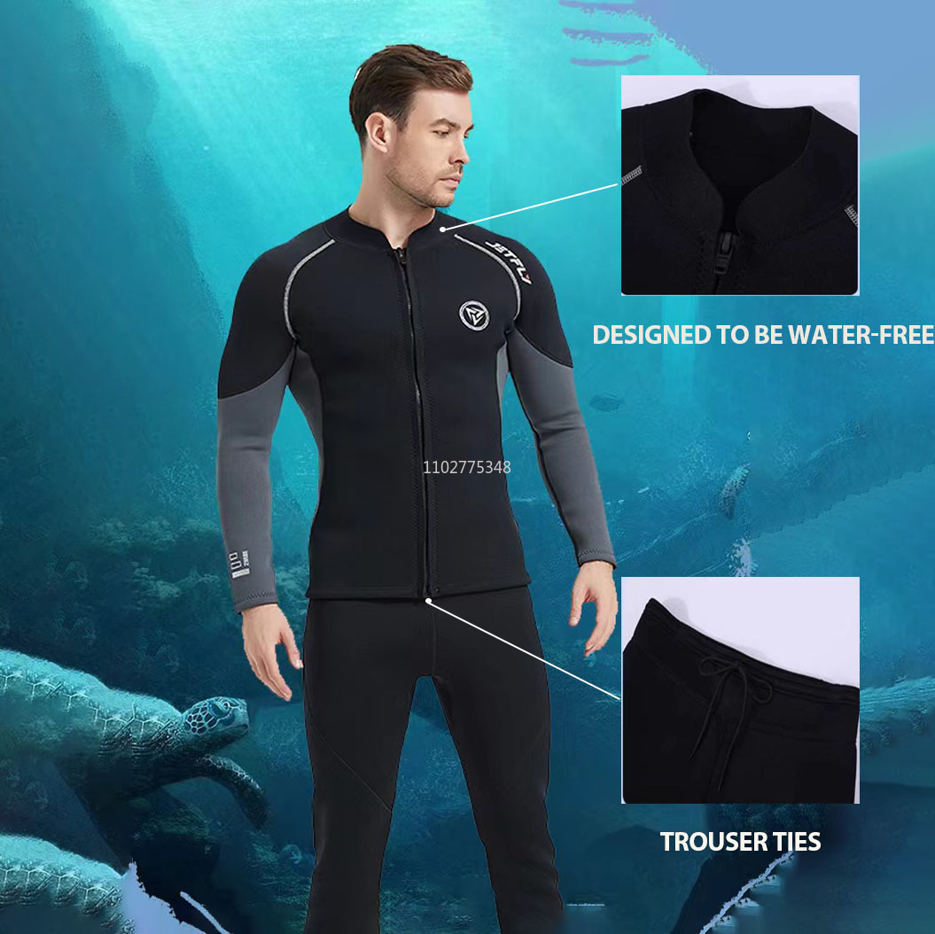 ネオプレンウェットスーツ男性ジャケットパンツフロントジッパー - Wetsuit 3Mm Neoprene のレビューと価格