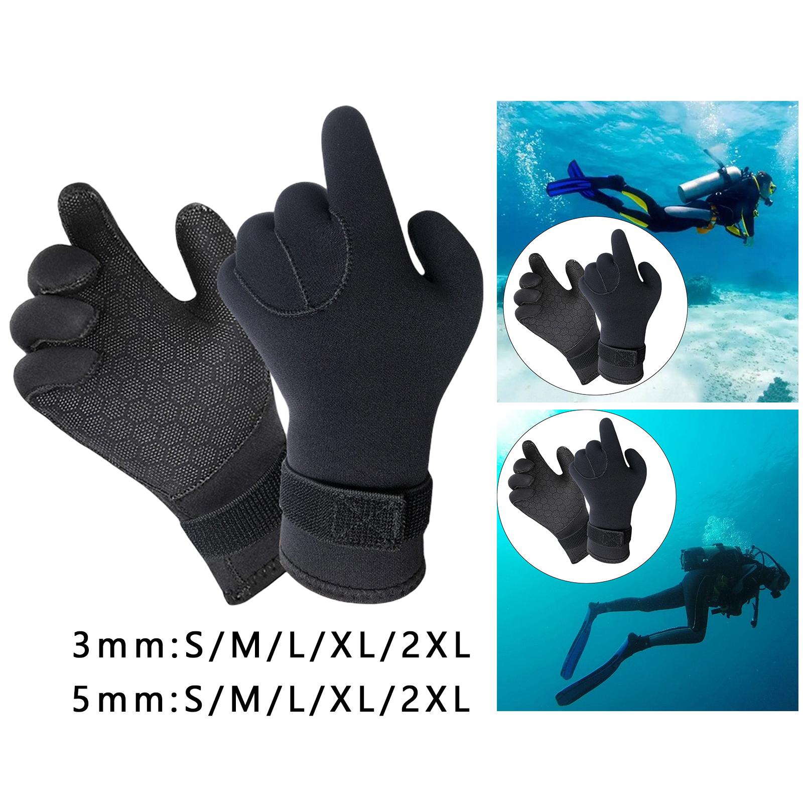 5本指タイプのネオプレン製ダイビンググローブ。調整可能なリス - Aquatic Sports And Scuba のレビューと価格